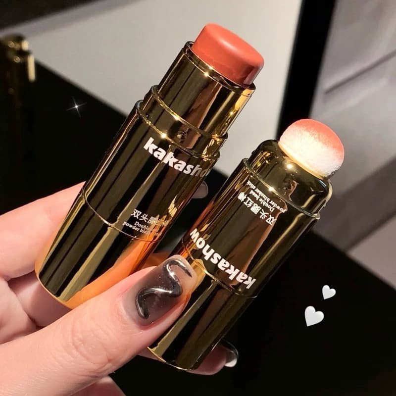 O-08Kakashow Blush Stick บรัชออน แบบแท่งสองหัว พร้อมฟองน้ำไว้คอนทัว กันน้ำ ติดทนนาน ดูเป็นธรรมชาติ รูปที่ 1