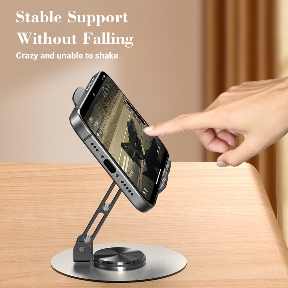 360 องศา ขาตั้งโทรศัพท์มือถือ แบบพับได้ วัสดุโลหะ ที่วางโทรศัพท์มือถือแบบพกพา วัสดุโลหะหนา รูปที่ 6