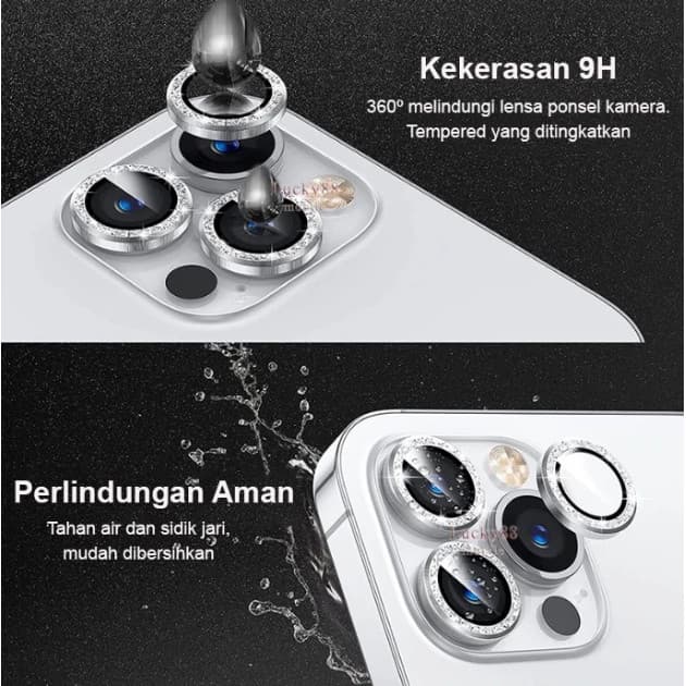 ฟิล์มเลนส์ For iPhone 11 13 16 17 Pro Max iPhone 13 14 15 Pro Max 12 13 Pro Max 16 Plus 12 13 Mini เลนส์กลิตเตอร์ รูปที่ 7