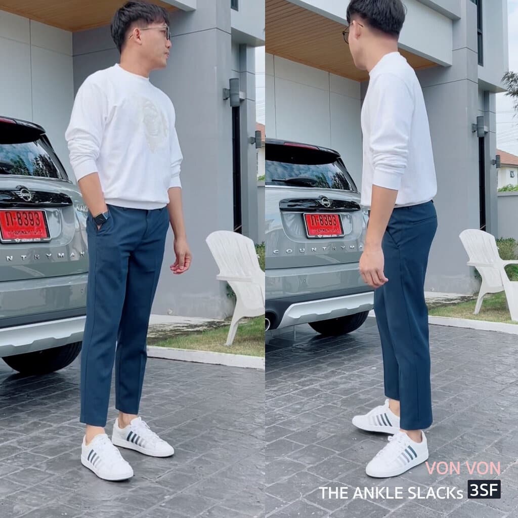 THE ANKLE SLACKs 3 Slim Fit ทรงกระบอกเล็ก รูปที่ 3