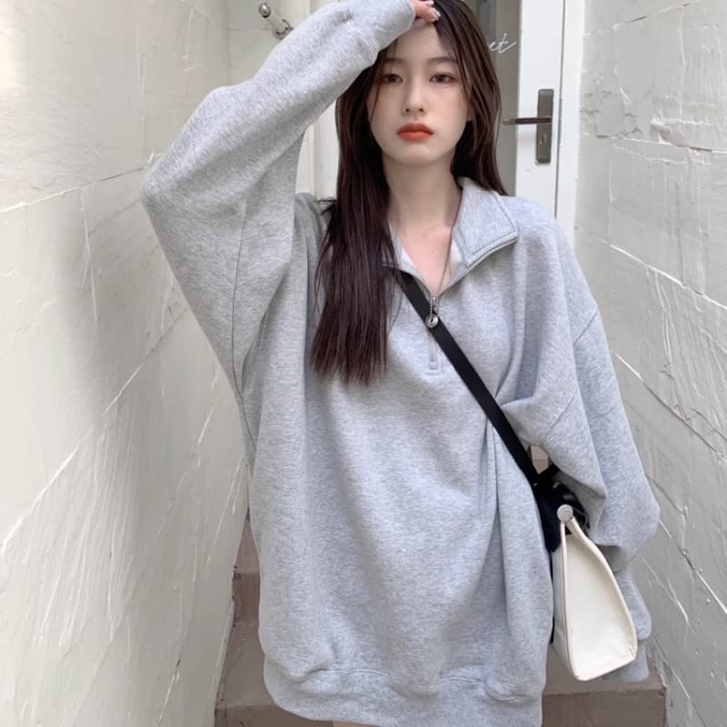 จากไทย TAYCEN M-2XL เสื้อสเวตเตอร์ เรียบๆ แขนยาว เกาหลี โอเวอร์ไซส์ ผู้หญิง สเวตเตอร์ รูปที่ 7
