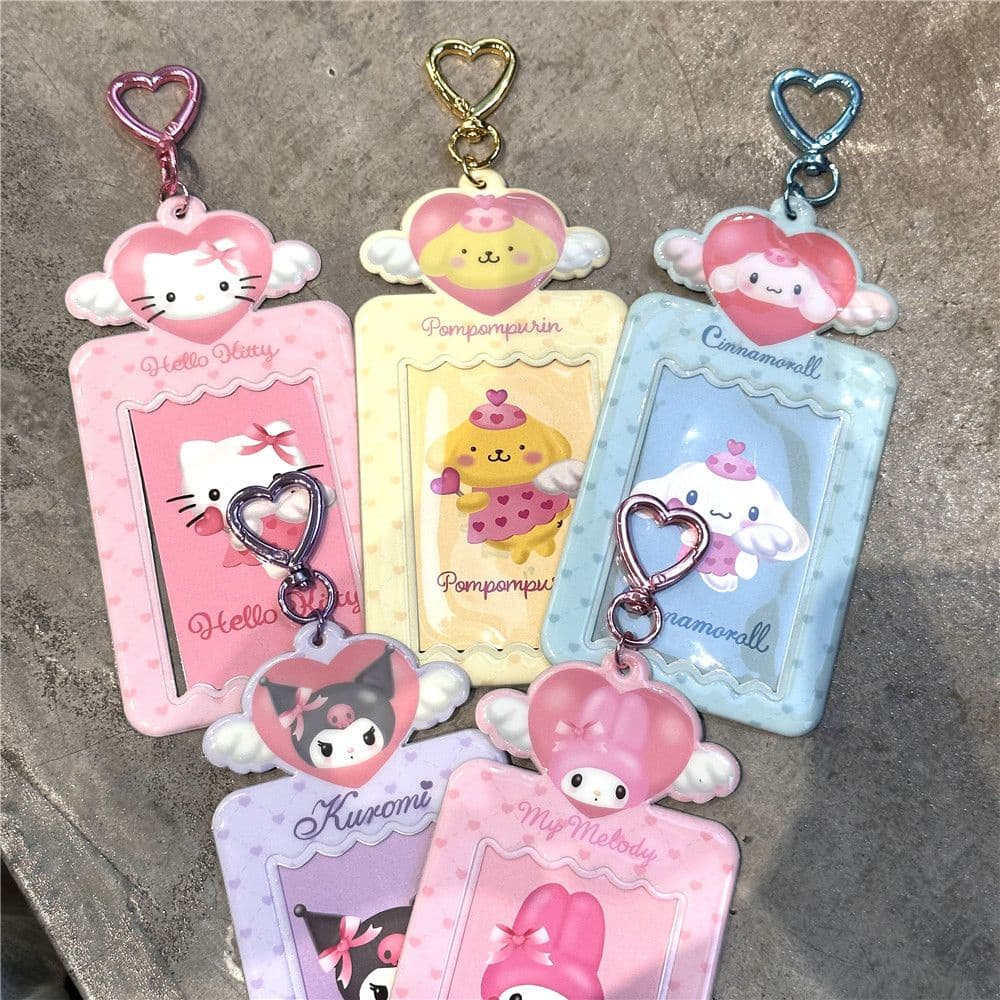 จี้ PVC รูปหัวใจน่ารัก ขนาด 10 ซม. สําหรับใส่บัตรอาหาร โฟโต้การ์ด รูปที่ 1