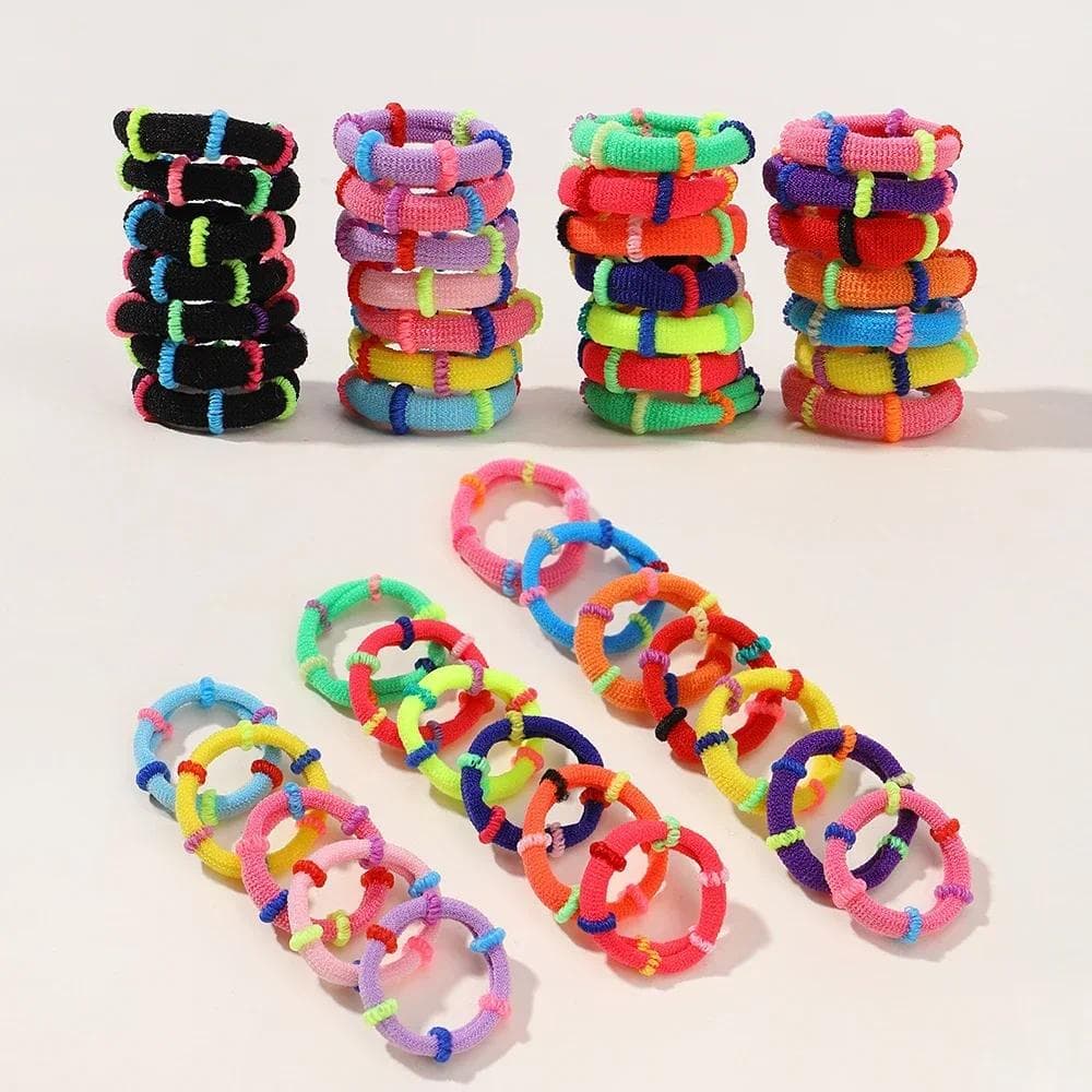 60 ชิ้น / ล็อต ยางรัดผม ยืดหยุ่น ที่มีสีสัน สําหรับเด็ก หางม้า รองรับ ยางรัดผม ประกบ เชือกคาดศีรษะ อุปกรณ์ผมเด็ก รูปที่ 3