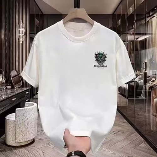 เสื้อยืด oversize สกรีนหน้าหลัง คอกลม เสื้อยืดผู้ชายเท่ๆ tshirt men สีดํา-ขาว เสื้อแฟชั่น แขนสั้นผู้ชาย สตรีทแฟชั่น รูปที่ 4