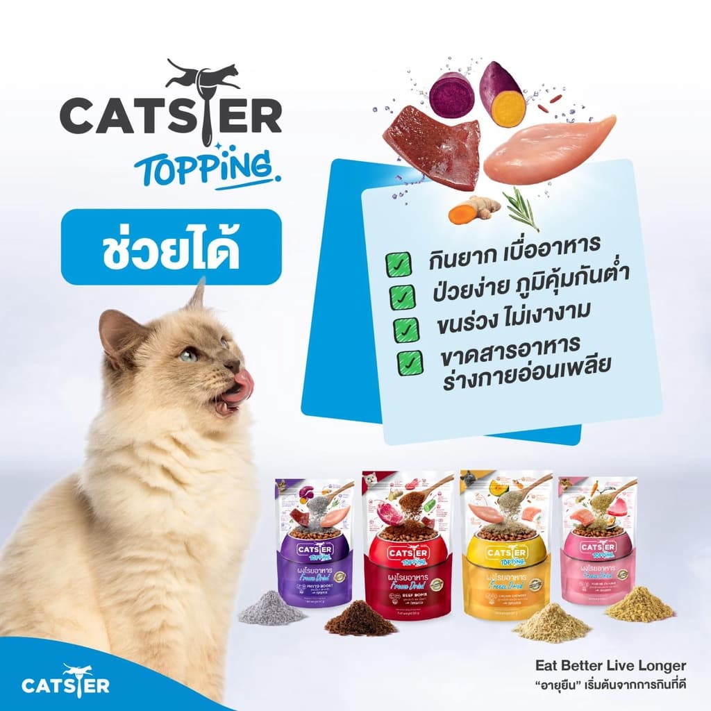 Catster Play ขนมแมว Freeze Dried ท็อปปิ้งฟรีซดรายสำหรับน้องแมว ชิ้นเนื้อแท้ ไม่ใส่เกลือวัตถุกันเสีย สี กลิ่นสังเคราะห์ รูปที่ 6