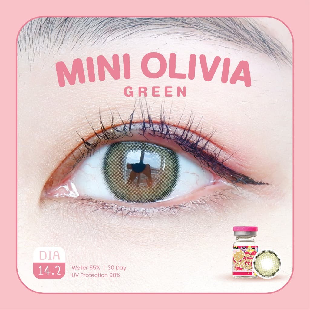คอนแทคเลนส์ Mini Olivia Green / Black / Blue ⭐ลายฮิต ขายดีมาก กรองแสงกันยูวี รูปที่ 1