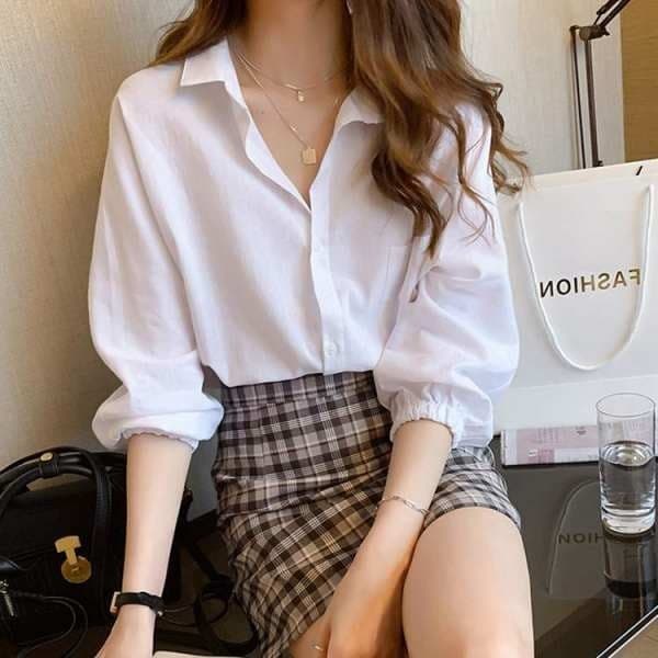 Lune_Grace เสื้อเชิ้ด แขนยาวนั๊ม ผ้าดีใส่สบาย แมทช์ง่าย ใส่ได้ทุกโอกาส w284 รูปที่ 2