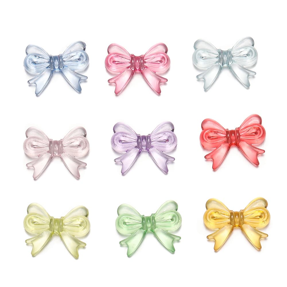 St. kunkka 30 ชิ้น 15*18 มิลลิเมตรอะคริลิคใสโบว์ลูกปัดแฟชั่น charm สามารถใช้สำหรับเครื่องประดับ DIY ทำสร้อยคอสร้อยข้อมือ รูปที่ 1
