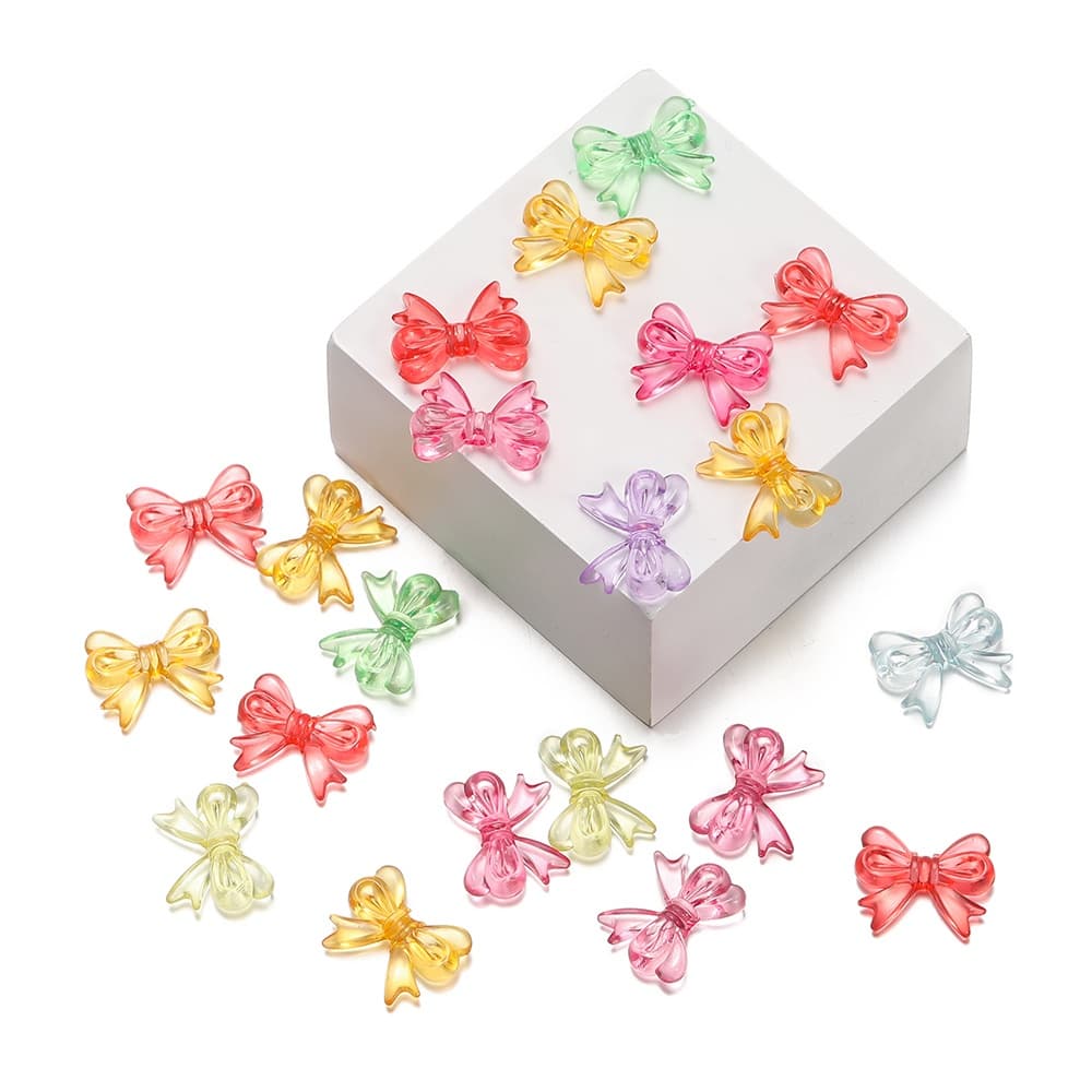 St. kunkka 30 ชิ้น 15*18 มิลลิเมตรอะคริลิคใสโบว์ลูกปัดแฟชั่น charm สามารถใช้สำหรับเครื่องประดับ DIY ทำสร้อยคอสร้อยข้อมือ รูปที่ 7