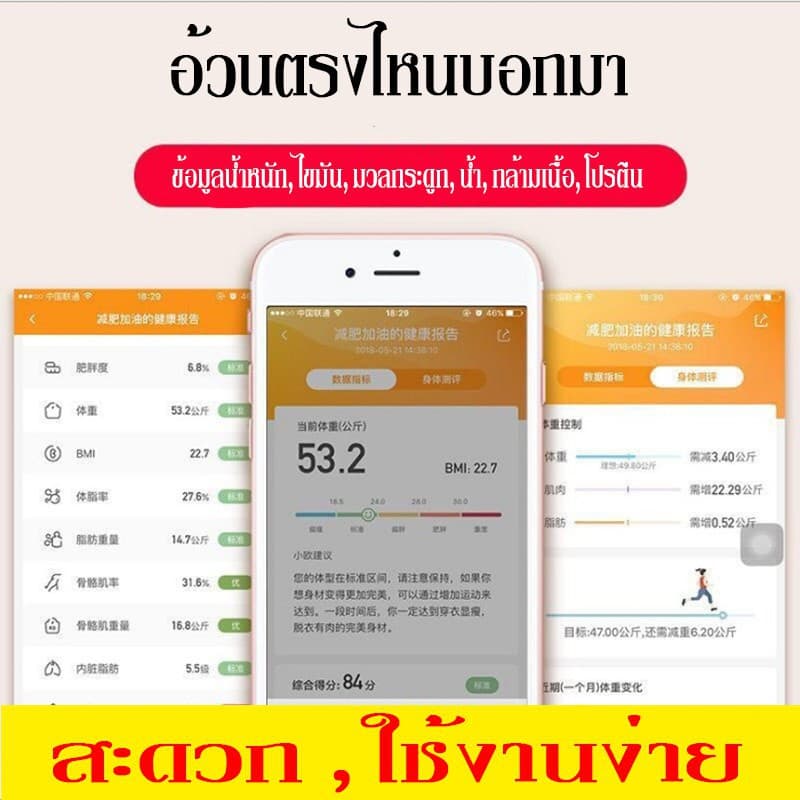 Panasi เครื่องชั่งน้ำหนัก อัจฉริยะ ตาชั่ง ชาร์จ USB วัดไขมัน มวลน้ำ มวลกระดูก กล้ามเนื้อ ไขมันในช่องท้อง0.1-180kg รูปที่ 4
