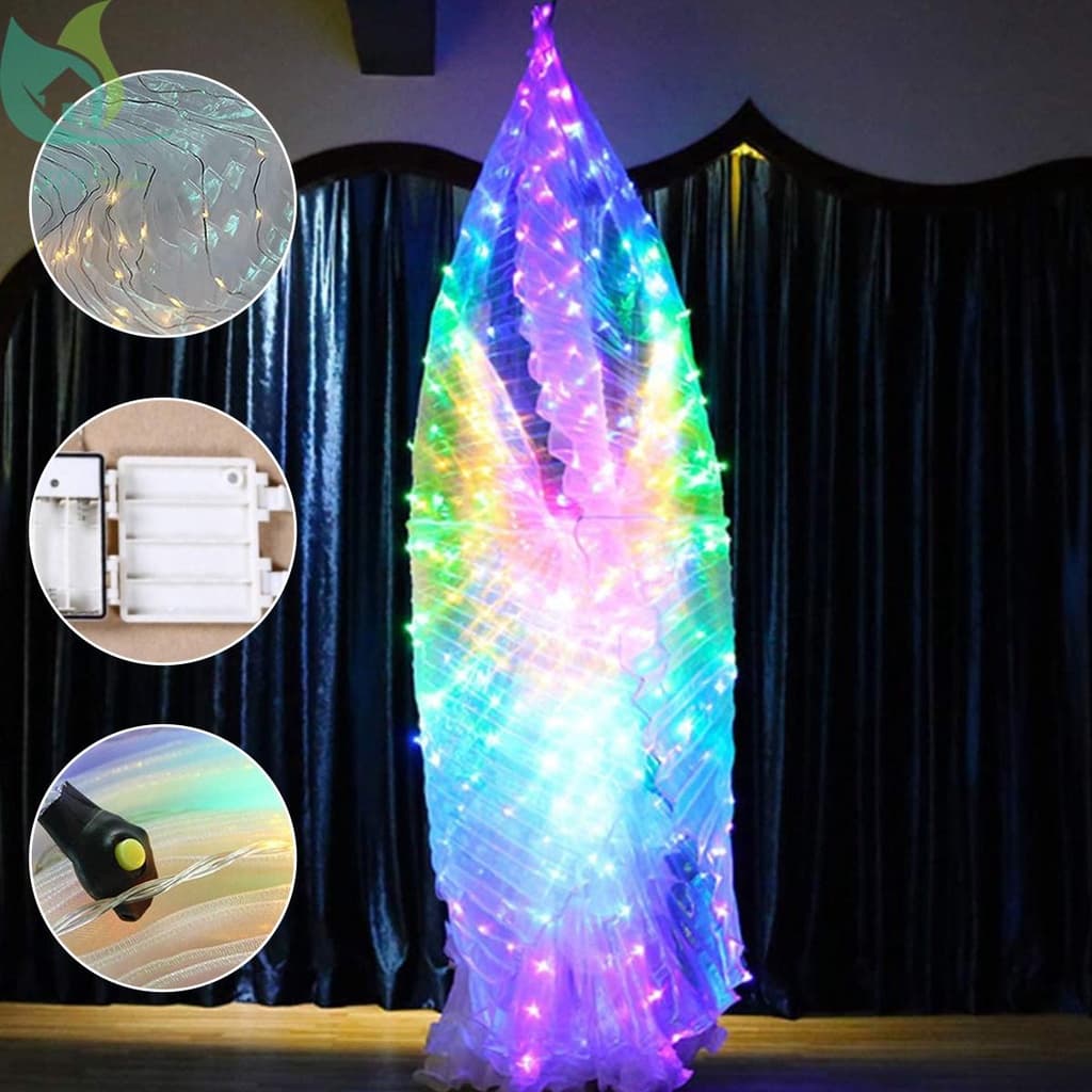 ปีกผีเสื้อ มีไฟ LED เรืองแสง หลากสี สําหรับเต้นรํา รูปที่ 5