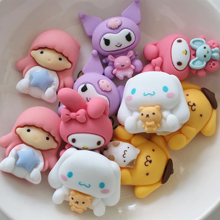 แผ่นกาวเรซิ่น รูปการ์ตูนกระต่าย และลูกสุนัข diy อุปกรณ์เสริม สําหรับตกแต่งรองเท้า รูปที่ 4