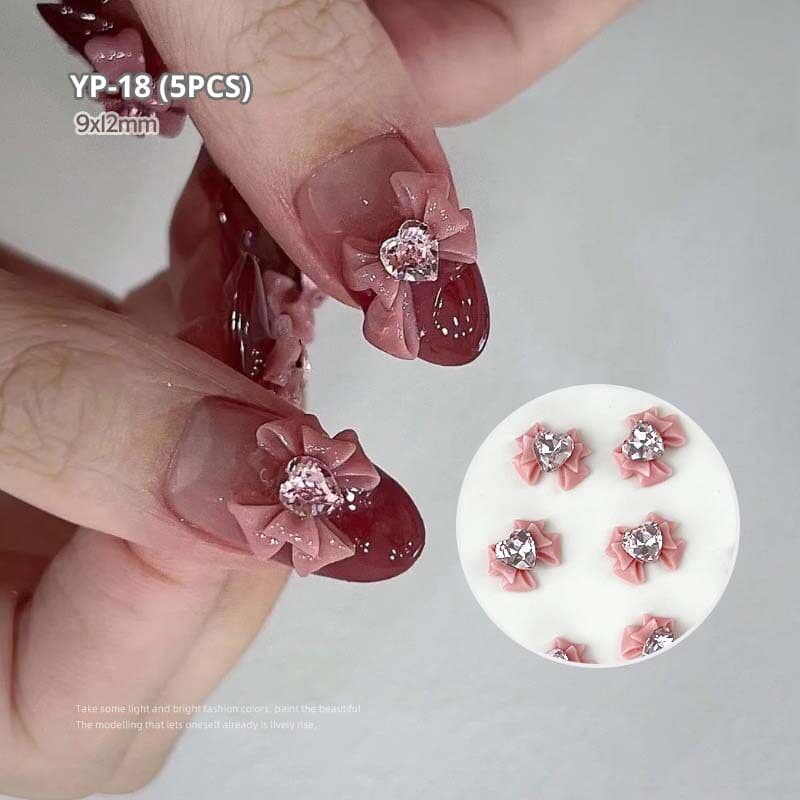 เรซิ่น DIY อะไหล่เล็บรูปโบว์ มีให้เลือกถึง 6 แบบ 1 ซองมี 5 ชิ้น ใช้งานได้หลากหลาย รูปที่ 6