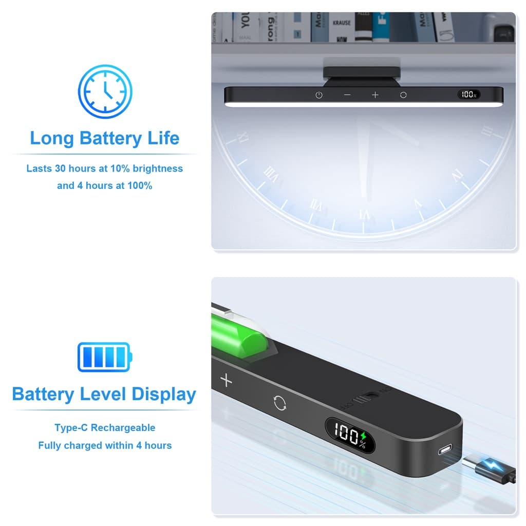 Sprise สายไฟ LED แม่เหล็ก ควบคุมแบบสัมผัส พร้อมจอแสดงผลแบตเตอรี่ ปรับได้ สําหรับห้องครัว ตู้เสื้อผ้า ตู้เสื้อผ้า รูปที่ 6
