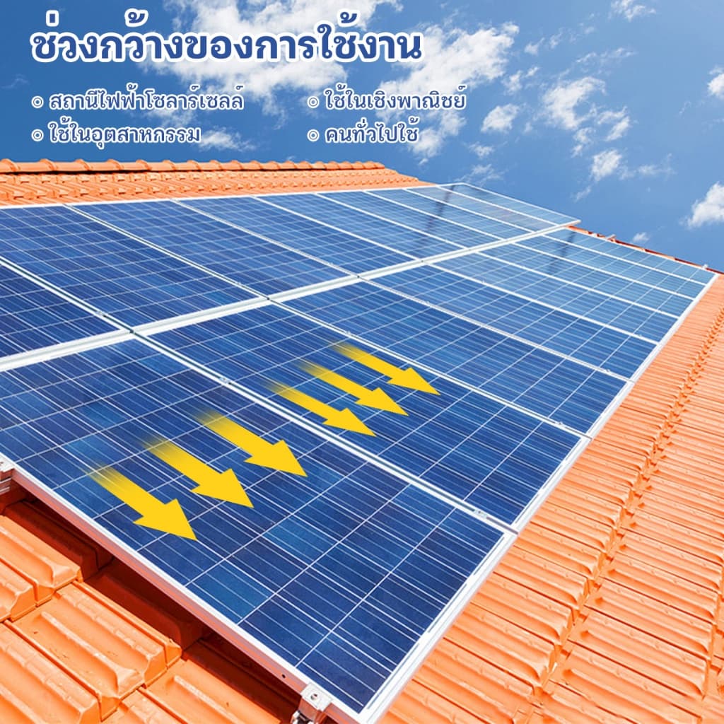 0 ค่าไฟฟ้า แผงโซล่าเซลล์ 18V/400W 700W 1200W 2200W พร้อมสาย Solar Cell โซล่าเซลล์ Solar Panel กันน้ำ กันฟ้าร้องฟ้า รูปที่ 2
