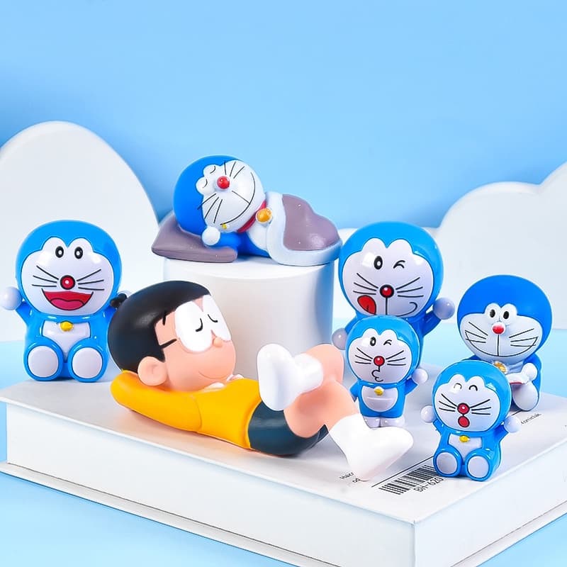 6ชิ้น เด็ก เค้ก ตกแต่ง สีฟ้า ลายการ์ตูน แมว ทิงเกอร์เบลล์ งานเลี้ยงวันเกิด รูปที่ 3