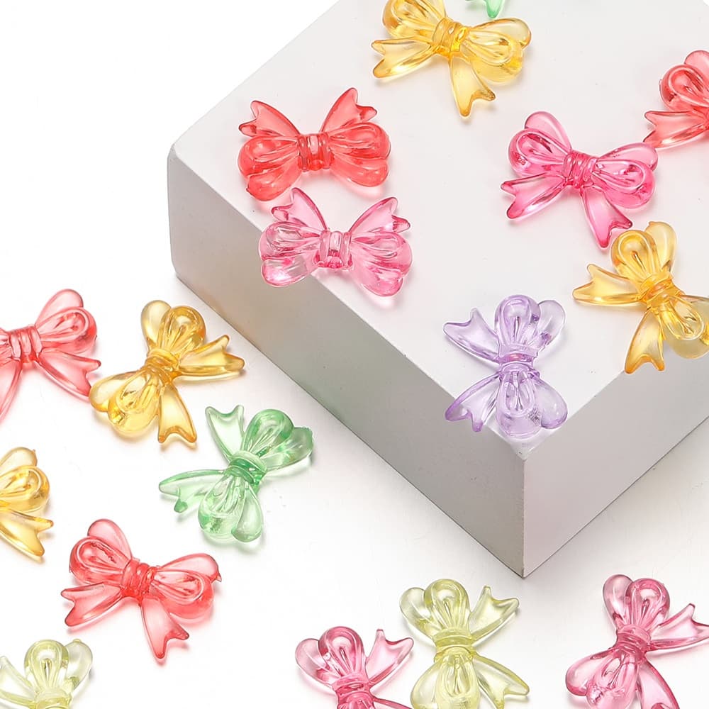 St. kunkka 30 ชิ้น 15*18 มิลลิเมตรอะคริลิคใสโบว์ลูกปัดแฟชั่น charm สามารถใช้สำหรับเครื่องประดับ DIY ทำสร้อยคอสร้อยข้อมือ รูปที่ 6