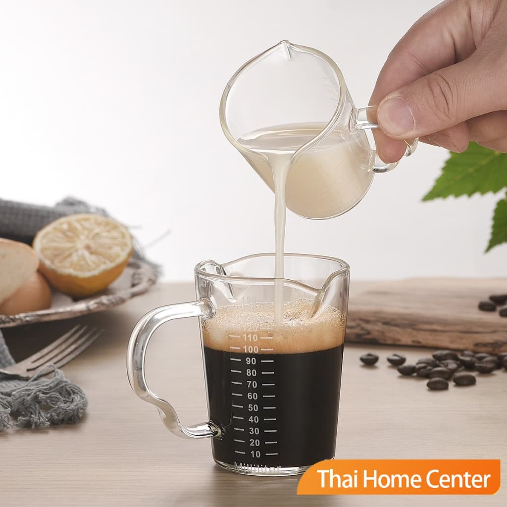 ถ้วยตวงกาแฟ ถ้วยแก้วเอสเพรสโซ่ ทนความร้อนสูง 70ml 150ml coffee measuring cup รูปที่ 7