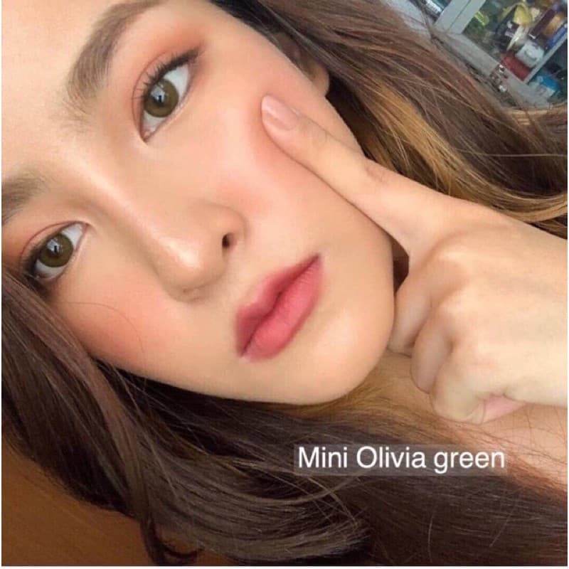 คอนแทคเลนส์ Mini Olivia Green / Black / Blue ⭐ลายฮิต ขายดีมาก กรองแสงกันยูวี รูปที่ 2