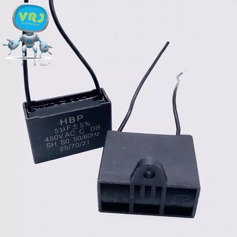 Capacitor 450VAC 1~18UF/แบบเหลี่ยม มีสาย 2 สาย แคปพัดลม ปั๊มน้ำ มอเตอร์แคปรัน แคปสี่เหลี่ยม คาปาซิเตอร์รัน รูปที่ 1