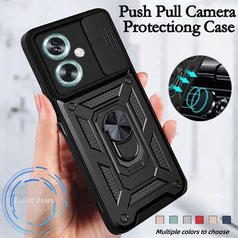 เคสโทรศัพท์สําหรับOppo A79 A98 A3 Pro A3x A5 A5X A6 A6c A6X A6T 4G 5G 2023 2024 เกราะกันกระแทกปลอกแหวนขาตั้งป้องกันHardปกหลัง รูปที่ 2