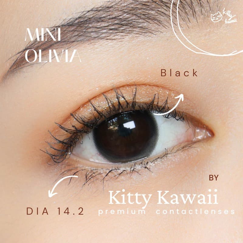 คอนแทคเลนส์ Mini Olivia Green / Black / Blue ⭐ลายฮิต ขายดีมาก กรองแสงกันยูวี รูปที่ 7