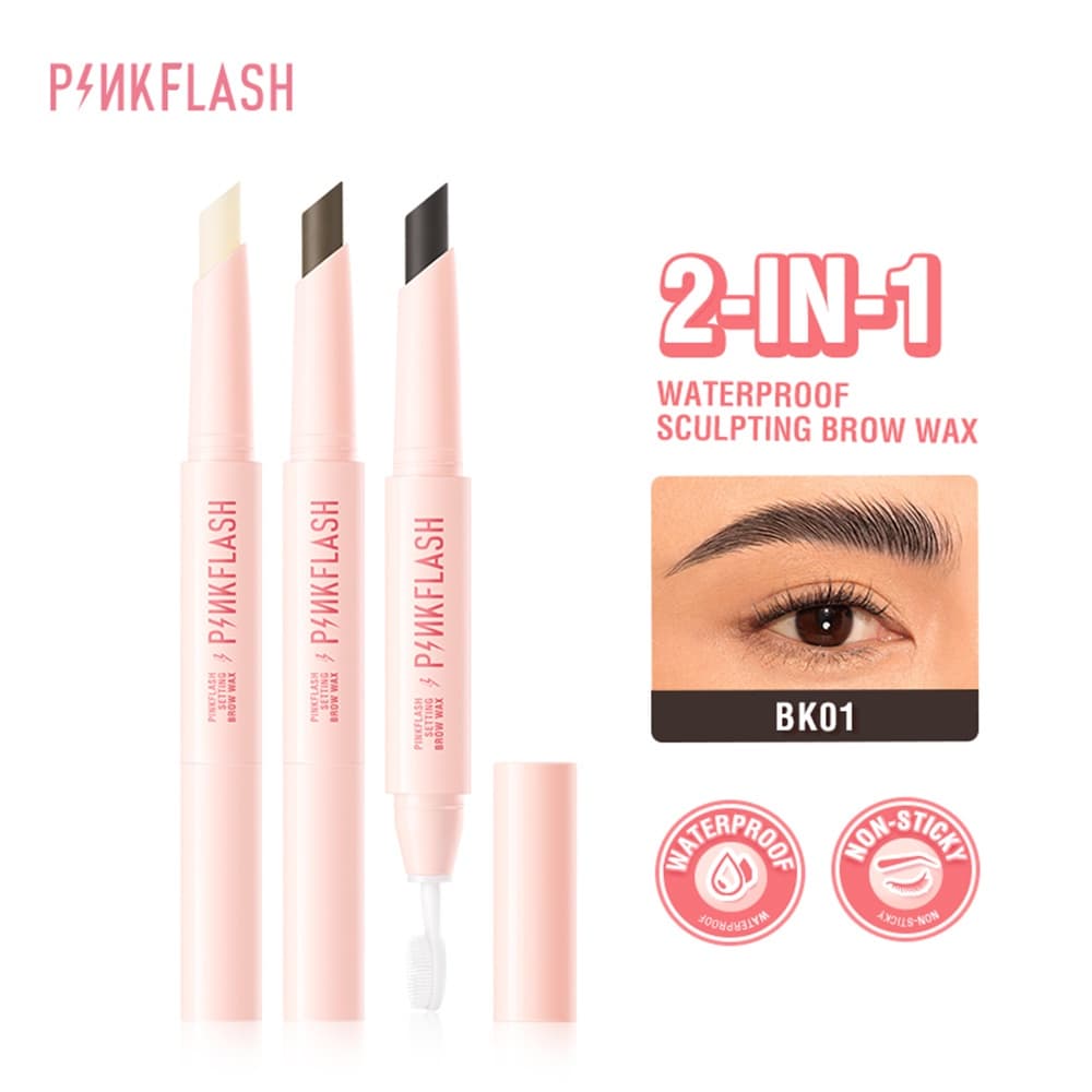 PINKFLASH ดินสอเขียนคิ้วสองชั้นพร้อมแปรง นุ่ม เรียบเนียน กันน้ำ กันเหงื่อ ติดทนนาน แต่งหน้าแบบธรรมชาติ ดินเหนียวเขียนคิ้วใสธรรมชาติ รูปที่ 4