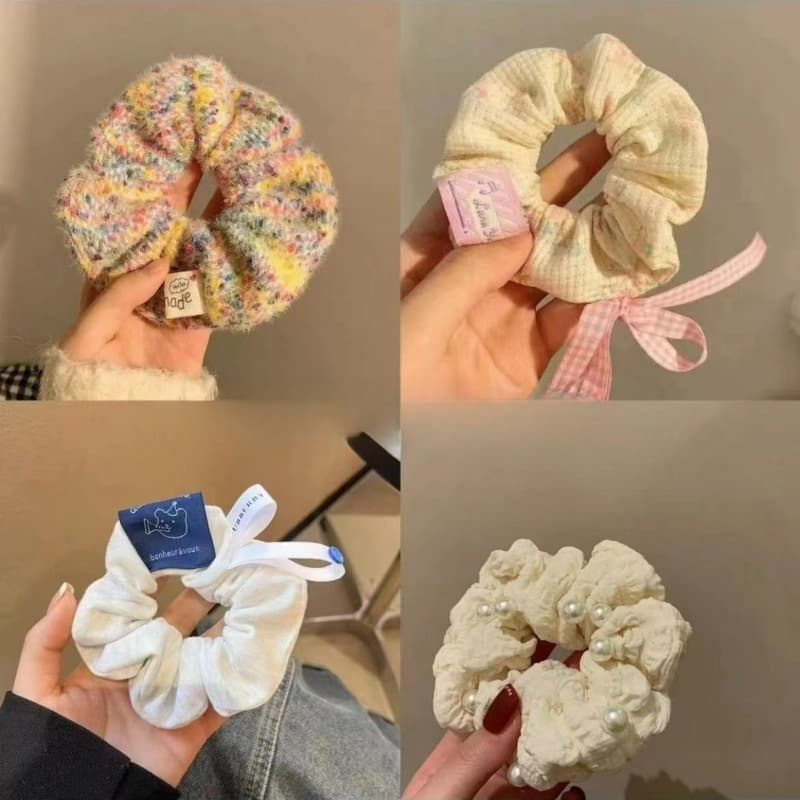ยางรัดผมหางม้า ผ้าวูล แบบนิ่ม ขนาดใหญ่ สีสันสดใส จํานวน 1 ชิ้น รูปที่ 2