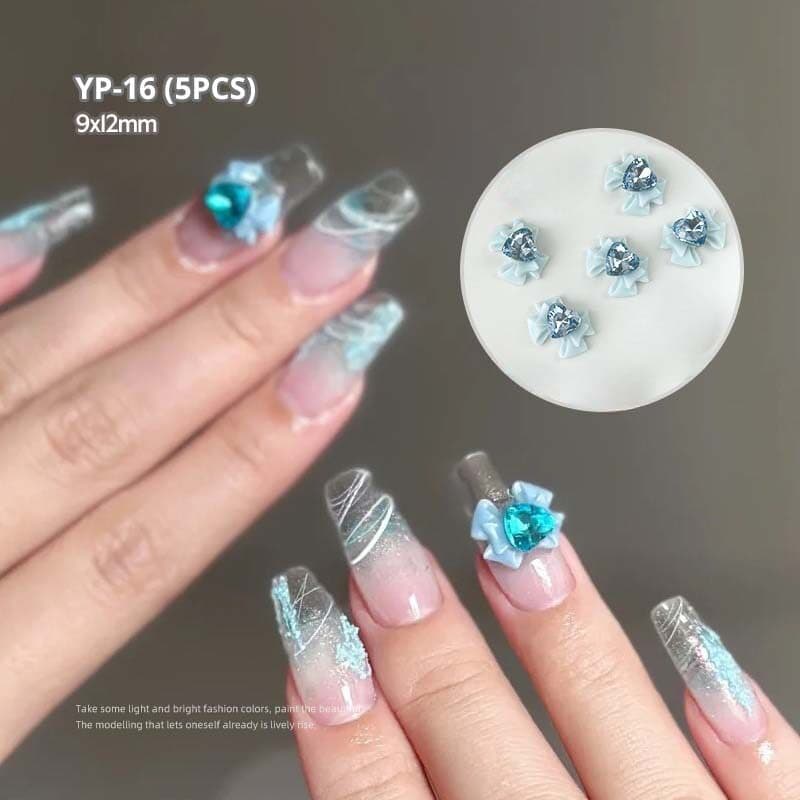 เรซิ่น DIY อะไหล่เล็บรูปโบว์ มีให้เลือกถึง 6 แบบ 1 ซองมี 5 ชิ้น ใช้งานได้หลากหลาย รูปที่ 8