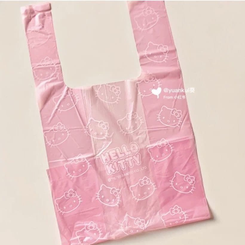 ถุงขยะพลาสติก แบบใช้แล้วทิ้ง ลาย Hello Kitty สีชมพู รูปที่ 4