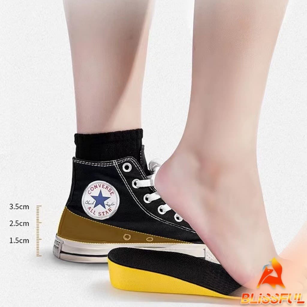 B.F แผ่นเสริมส้นรองเท้า เพิ่มส่วนสูง 1.5cm 2.5cm 3.5cm เพิ่มความสูง ใส่ในรองเท้า รูระบายอากาศ Black Heightened insoles รูปที่ 9