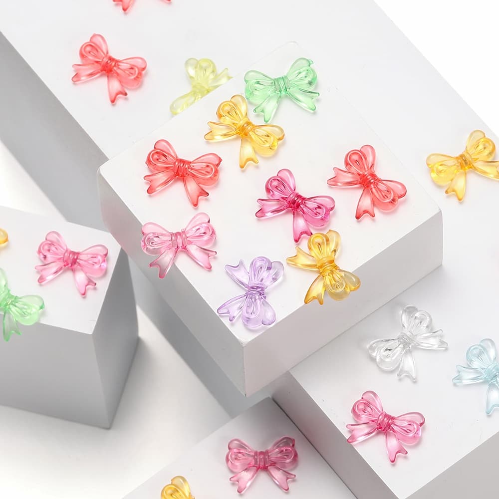 St. kunkka 30 ชิ้น 15*18 มิลลิเมตรอะคริลิคใสโบว์ลูกปัดแฟชั่น charm สามารถใช้สำหรับเครื่องประดับ DIY ทำสร้อยคอสร้อยข้อมือ รูปที่ 5