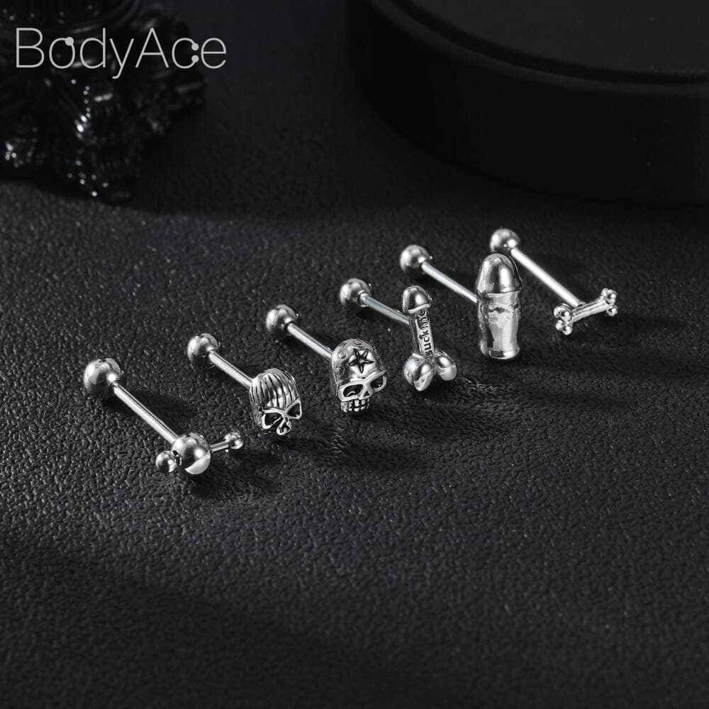 Bodyace จิวเจาะลิ้น รูปผีเสื้อ สเตนเลส 14G สไตล์พังก์ โกธิค 1 ชิ้น รูปที่ 3