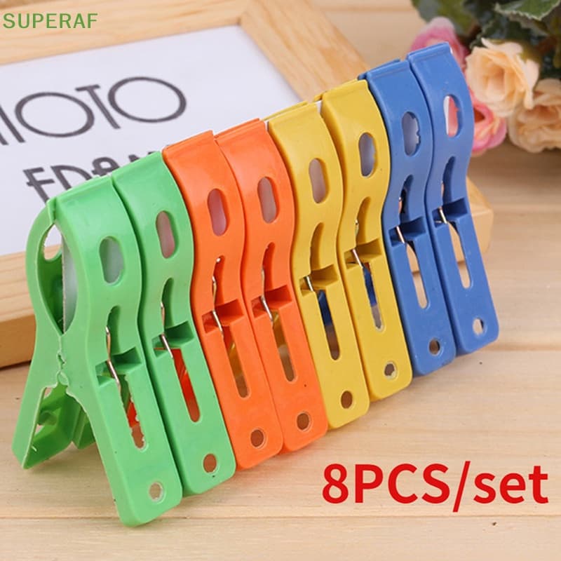 Superaf ขายดี คลิปหนีบผ้าขนหนู พลาสติก กันลม ขนาดใหญ่ สําหรับชายหาด 8 ชิ้น ต่อชุด รูปที่ 4