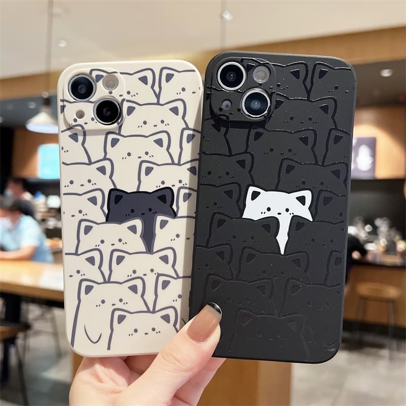 Couple Cute Casing For iPhone 15 14 Plus 13 Pro Max 12 11 Pro Max X Xs Xr 7 8 Plus Xsmax Cartoon Bear Silicone Soft Case รูปที่ 7