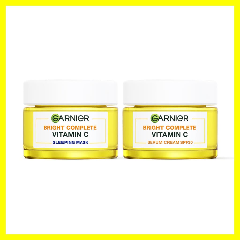Garnier Bright Complete Whitening Set [Serum Cream SPF30 50ml + Sleeping Mask 50ml]. รูปที่ 3