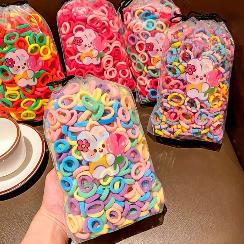 100 ชิ้น เซต ยางรัดผม สําหรับเด็ก แฟชั่นเกาหลี ที่เรียบง่าย ยืดหยุ่นสูง ยางรัดผม เด็กผู้หญิง เครื่องประดับผม รูปที่ 6