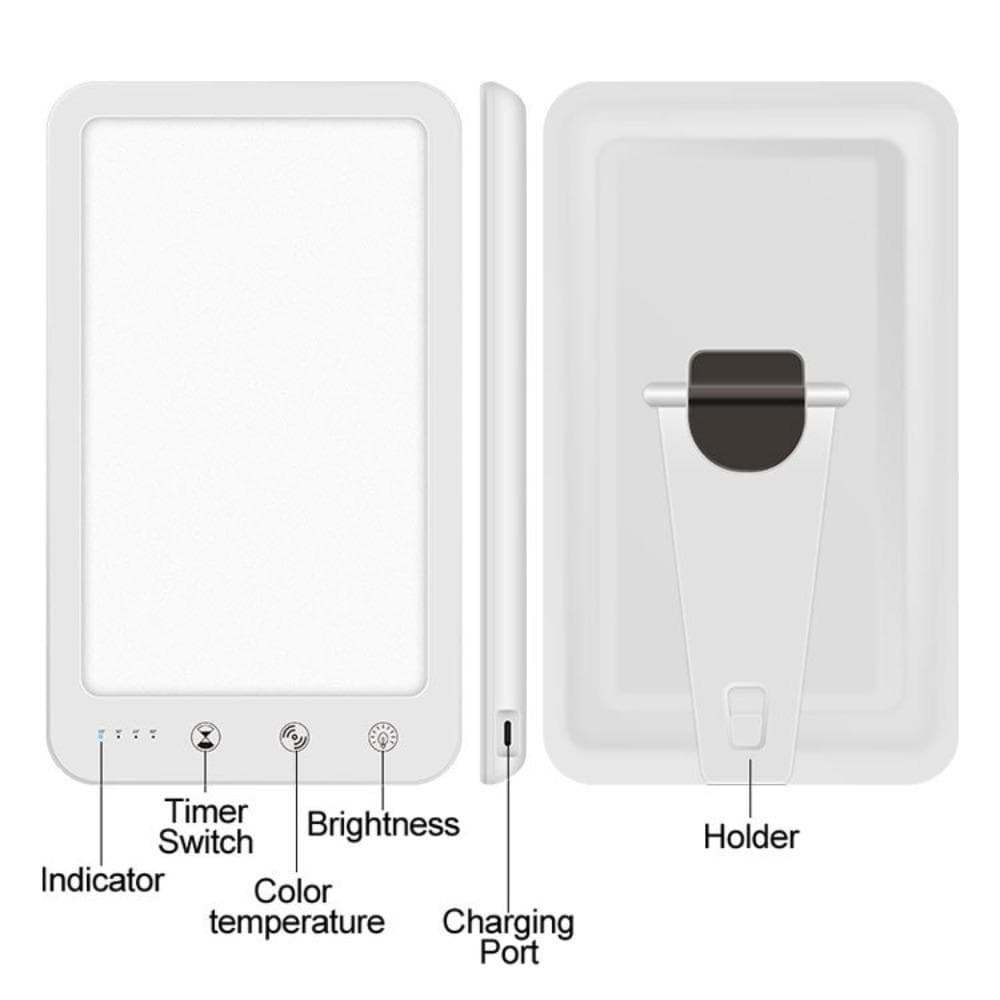 โคมไฟบําบัด COOLSO SAD, 10000 Lux Simulating โคมไฟเดย์ไลท์ LED แสงเดย์ไลท์ธรรมชาติ, การควบคุมแบบสัมผัส 5 ระดับความสว่าง Phototherapy Sad Therapy Light รูปที่ 3