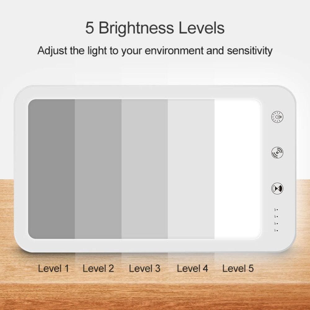 โคมไฟบําบัด COOLSO SAD, 10000 Lux Simulating โคมไฟเดย์ไลท์ LED แสงเดย์ไลท์ธรรมชาติ, การควบคุมแบบสัมผัส 5 ระดับความสว่าง Phototherapy Sad Therapy Light รูปที่ 5