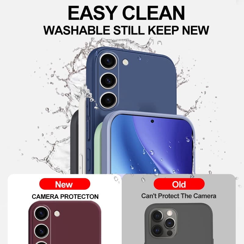สําหรับ Samsung Galaxy A55 A35 A05 A05S A15 A25 A34 A54 หรูหราสแควร์ซิลิโคนเหลวเคสโทรศัพท์สีทึบกันกระแทกกันชนนุ่มฝาครอบ รูปที่ 5