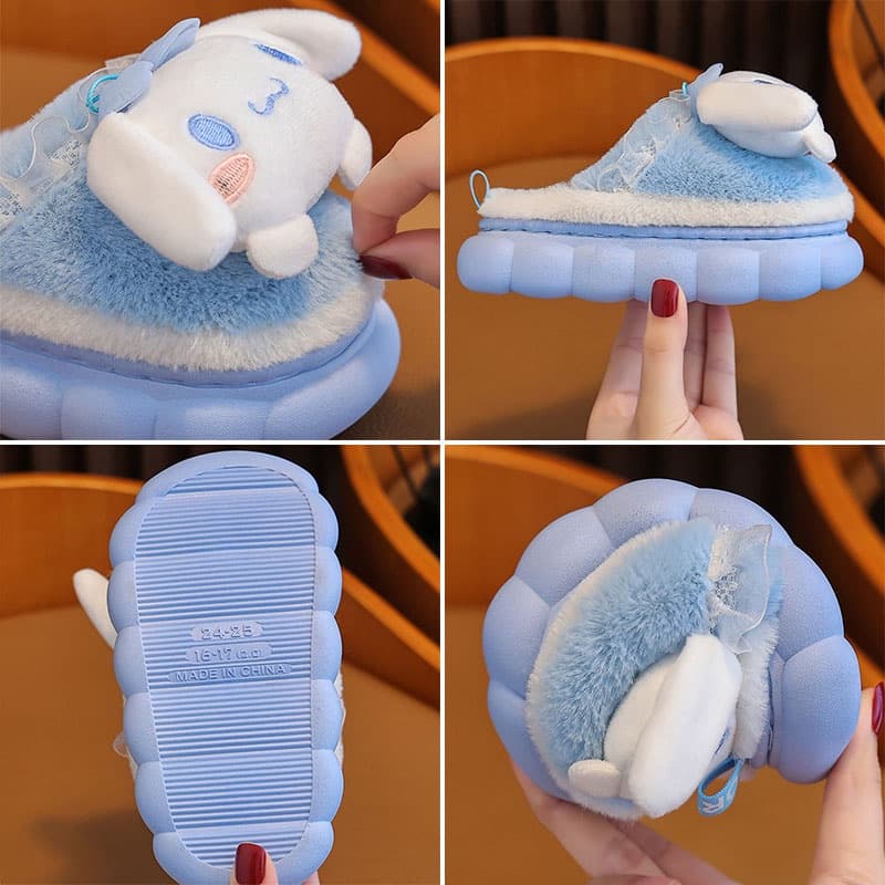 Reyno Sanrio Hello Kitty Cinnamoroll Kuromi Melody รองเท้าแตะ ผ้าฝ้าย กํามะหยี่ นุ่ม อบอุ่น เหมาะกับหน้าหนาว สําหรับผู้หญิง รูปที่ 8
