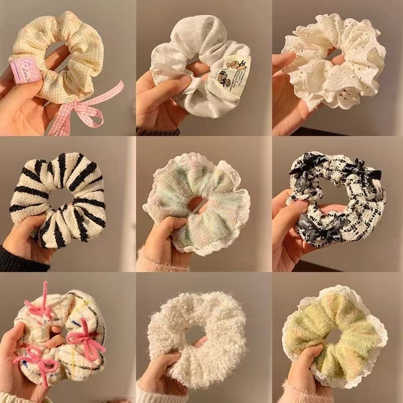 ยางรัดผมหางม้า ผ้าวูล แบบนิ่ม ขนาดใหญ่ สีสันสดใส จํานวน 1 ชิ้น รูปที่ 1