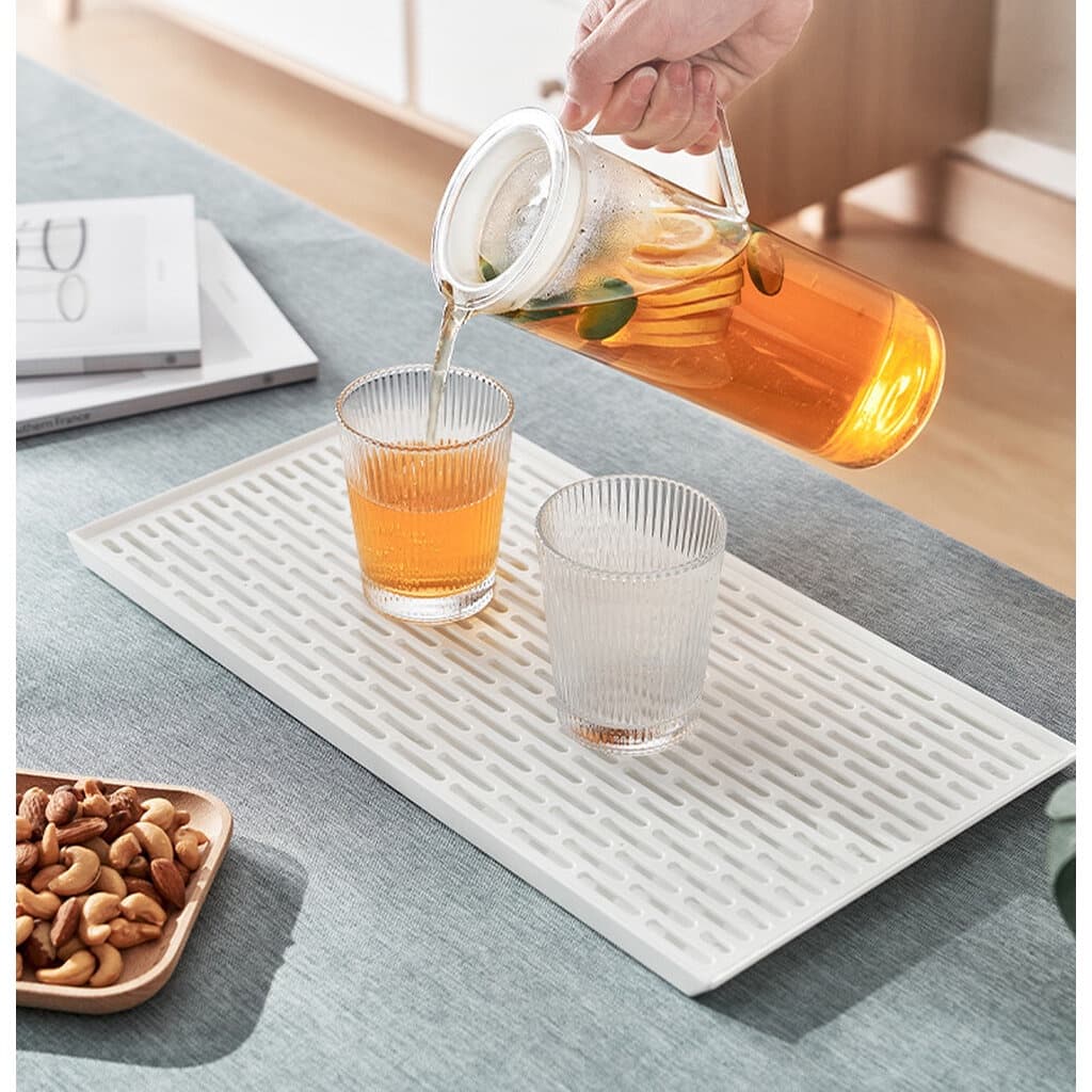 Omocha | White Drain Tray ถาดสะเด็ดน้ำ ถาดคว่ำจาน ถาดรองจาน รองแก้ว รองขวดนม สีขาวมินิมอล รูปที่ 9