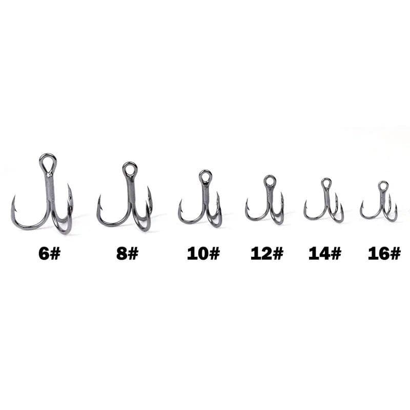 Outkit 10 ชิ้น 3x BLOOD SLOT Strong Super Sharp รอบ Treble Hook Antirust เหล็กคาร์บอนสูง 10-18 # Treble Hooks Fishing Tackle รูปที่ 2