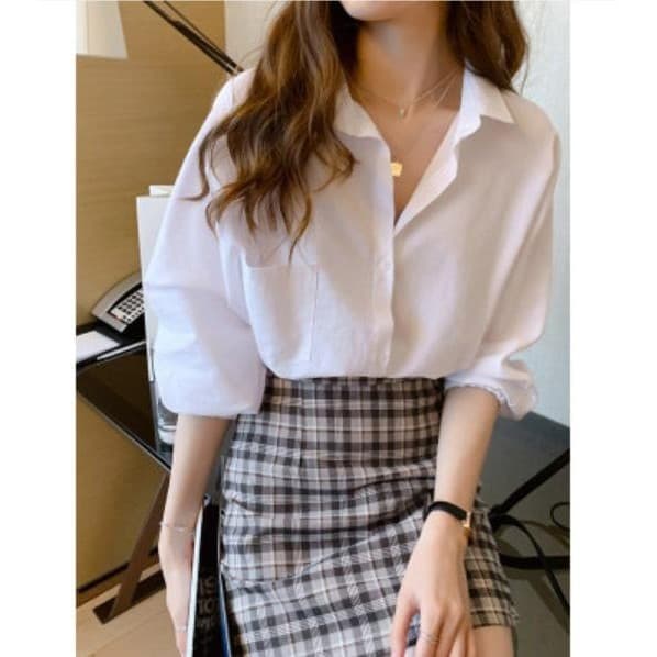 Lune_Grace เสื้อเชิ้ด แขนยาวนั๊ม ผ้าดีใส่สบาย แมทช์ง่าย ใส่ได้ทุกโอกาส w284 รูปที่ 4