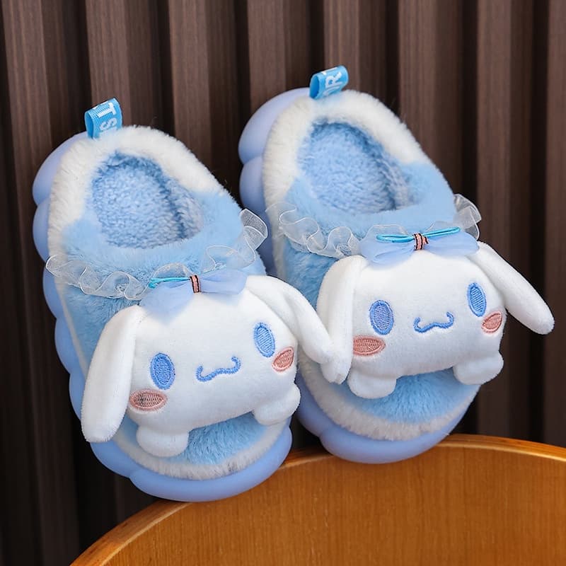 Reyno Sanrio Hello Kitty Cinnamoroll Kuromi Melody รองเท้าแตะ ผ้าฝ้าย กํามะหยี่ นุ่ม อบอุ่น เหมาะกับหน้าหนาว สําหรับผู้หญิง รูปที่ 5