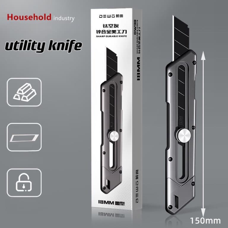 18mm knife คัตเตอร์อเนกประสงค์ Cutter stainless streel 6in1สนิมไม่ขึ้นไม่กินแน่นอน lifeplaza รูปที่ 8