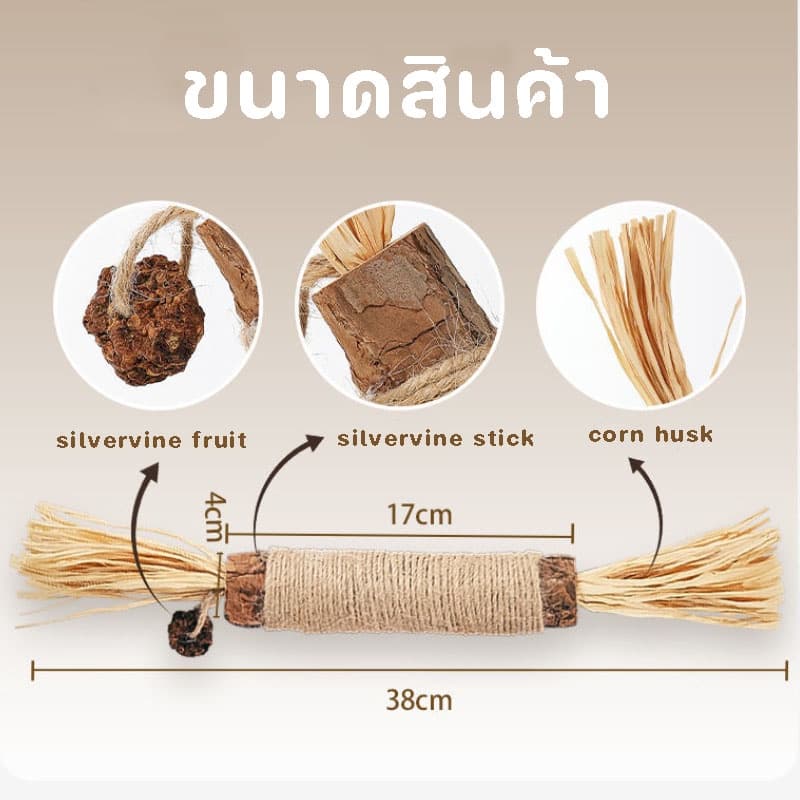 ไม้มาทาทาบิ อันใหญ่มาก ไม้แมวเมา ของเล่นแมว ลดคราบหินปูน ก้านมาทาทาบิ รูปที่ 2