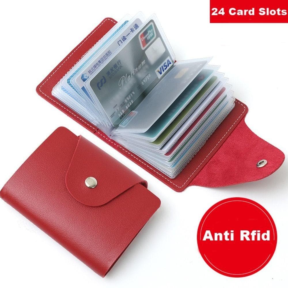 UUMIR กระเป๋าสตางค์หนัง สีพื้น 24 ช่อง สําหรับใส่บัตรเครดิต บัตรประชาชน รูปที่ 9