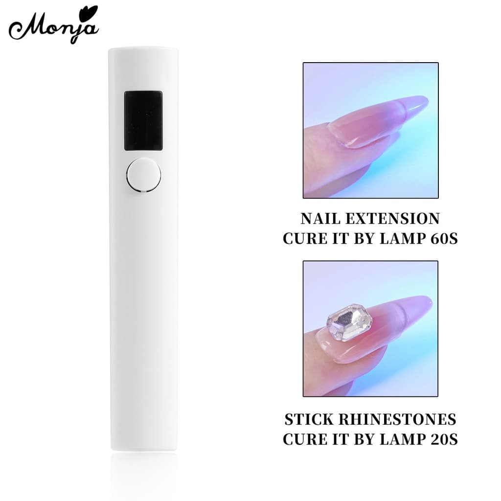 Monja เครื่องเป่าเล็บเจล UV LED ขนาดเล็ก แบบพกพา สีขาว พร้อมหน้าจอ dryer lamp light handheld รูปที่ 4